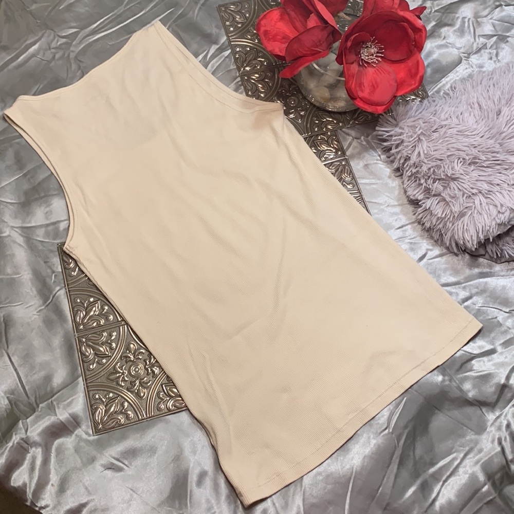 🌹Retro The Limited • Women's Beige & Gold Floral Perfect Tank Top - Picture 3 of 8
